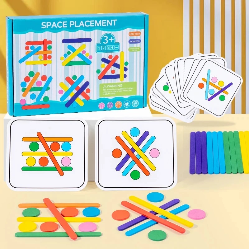 Board Game Education - Bambini Arcobaleno Stick Pensiero Puzzle Legno
