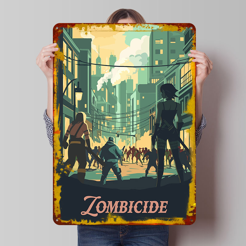 Board Game Zombicide - Targa in Metallo Ispirata al Gioco