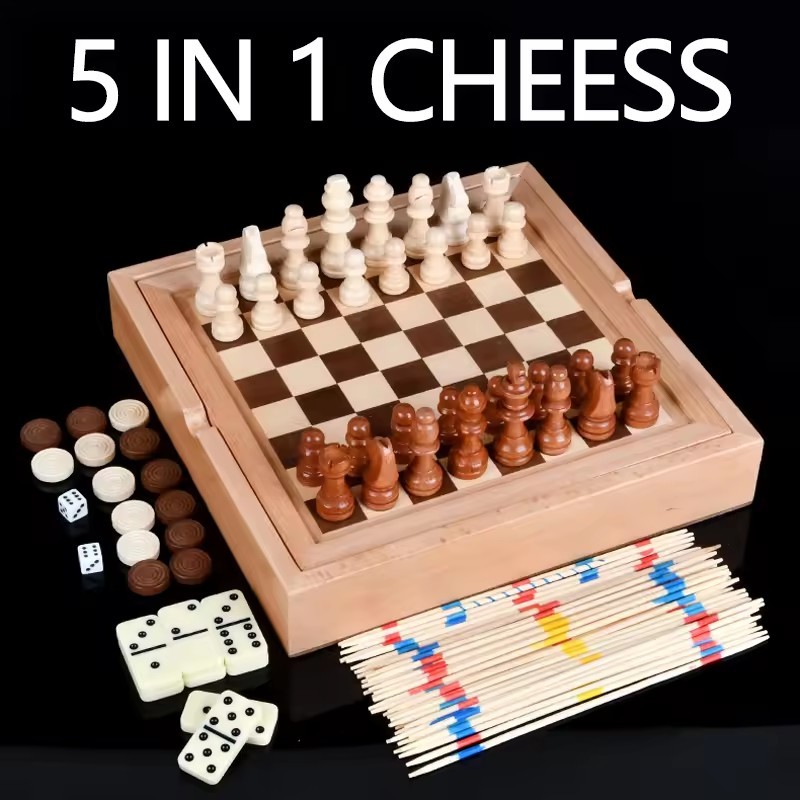Set di Scacchi in Legno 5 in 1 - Board Game Yearbook recensione e prezzo