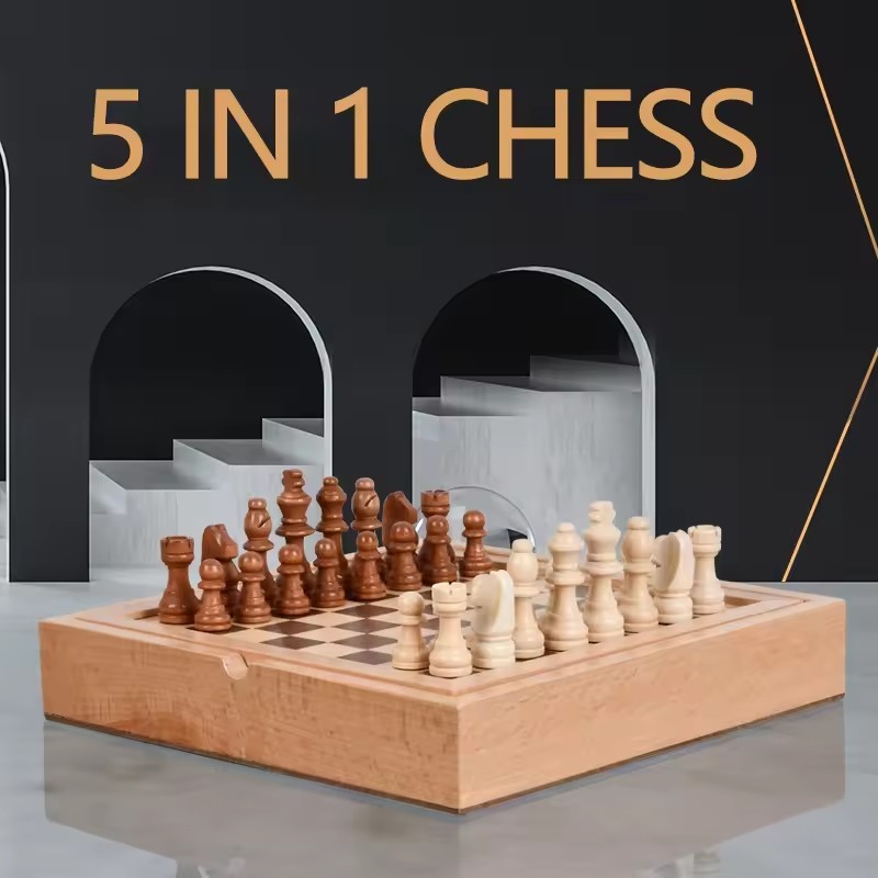 Set di Scacchi in Legno 5 in 1 - Board Game Yearbook recensione e prezzo